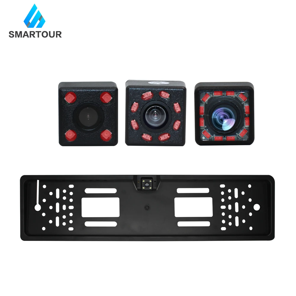 

Smartour Car Rear View Camera EU European License Plate Frame Waterproof Night Vision Reverse Backup Camera 4 Or 8 LED light