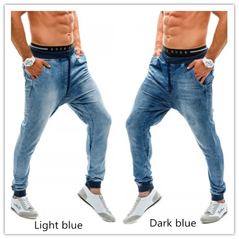 2019 New Fashion JoggerS Run Men's Pants Jeans High waist Cool Man Washed Slim Denim shorts men  belt Solid Trousers Male  (7)