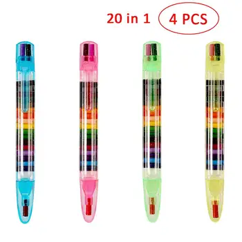 

Kuulee 4 Pcs Children Painting Toys 20 Colors Wax Crayon Baby Funny Educational Oil Pastels Kids Graffiti Pen Art Gift