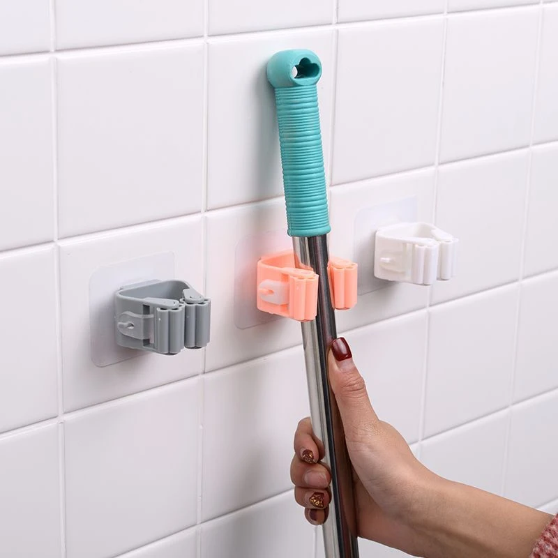Bathroom Tool Kitchen Rack Towel Broom Hanger Storage Holder Mop Holder 