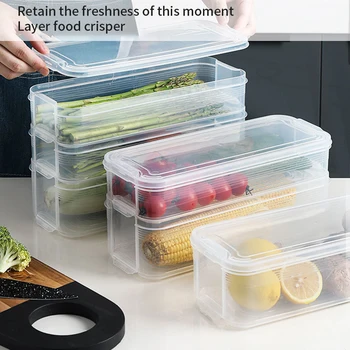 

Hot Plastic Storage Bins Refrigerator Storage Box Food Storage Containers With Lid Kitchen Fridge Cabinet Freezer Desk Organizer