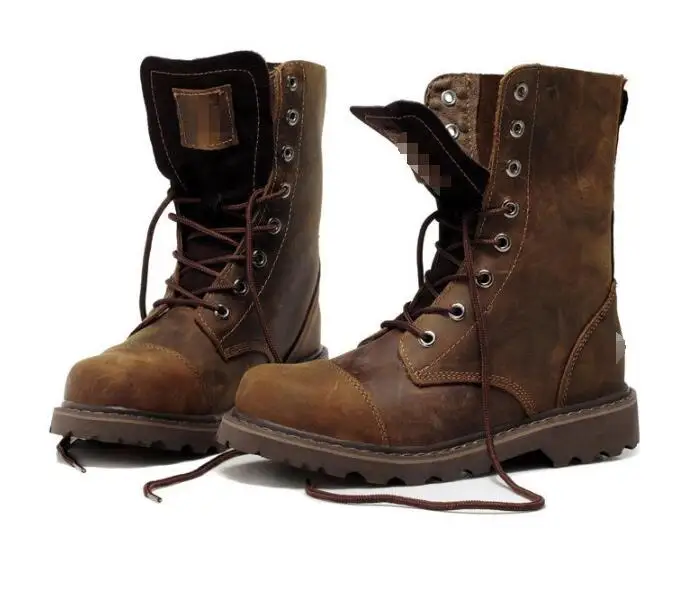 2018 Новые мужские ботинки из натуральной кожи зимние уличные дезерты мотоботы