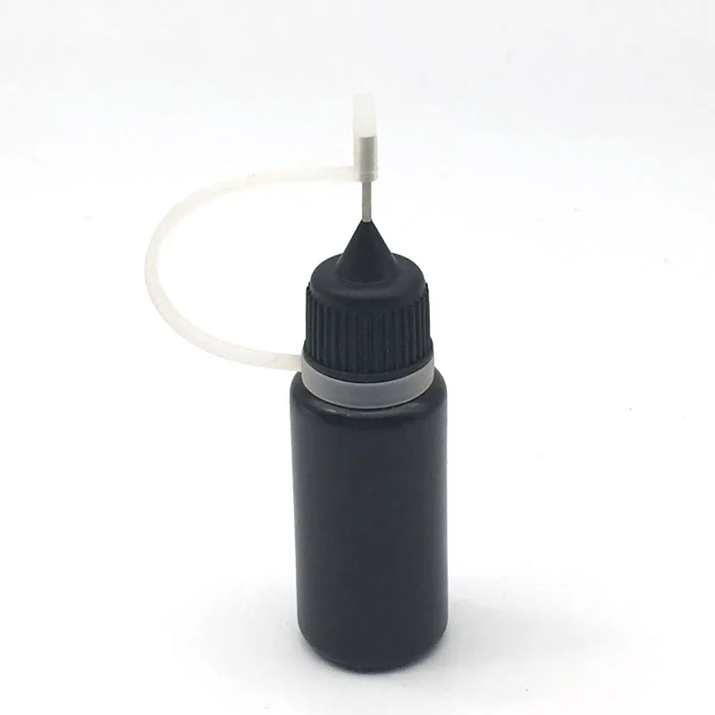 Black 10 шт 5 мл пустая черная pe Пипетка бутылка для E жидкая пластиковая банка с крышка с металлической иглой флакон - Цвет: Black