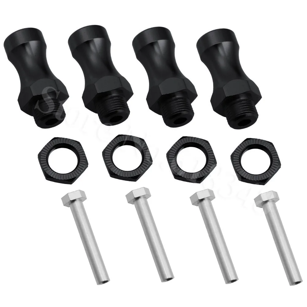 Black 4-Pack Алюминиевый 12 мм до 17 мм расширение колеса шестигранный привод адаптер ступицы для 1/10 RC модели автомобилей запчасти - Цвет: Black