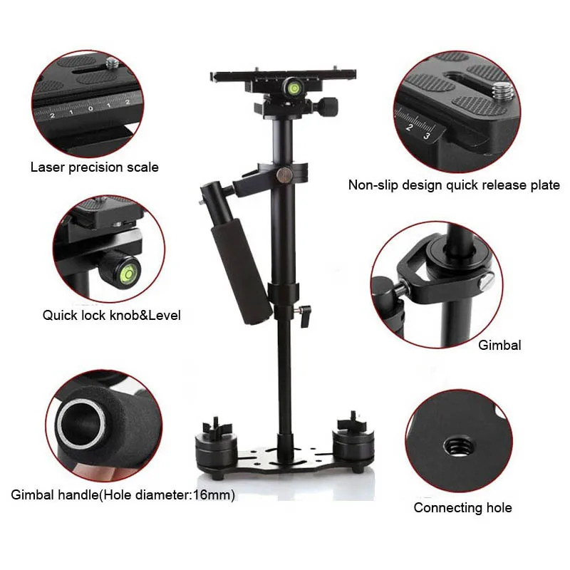 Профессиональный S40 40 см/15,7 дюйма камера Ручной Стабилизатор Steadicam для DSLR фотостудии путешествия видео DV Estabilizador