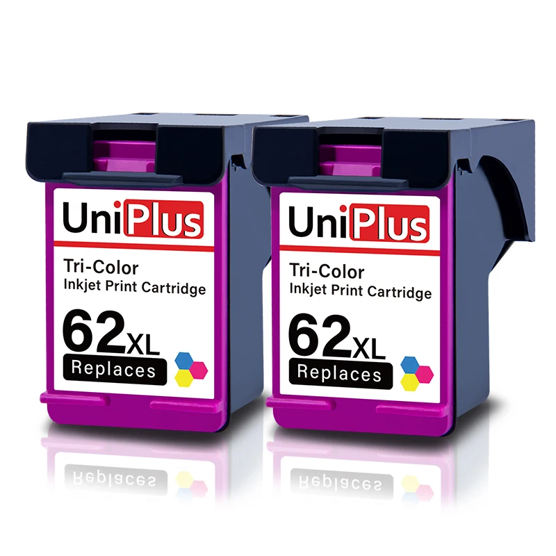 2pcs- 62XL Color UniPlus 62 черный совместимый картридж для hp 62 XL hp 62 62XL для hp принтера 5640 5642 5643 5644 5645 5646 250c 258 5740 5741 - Цвет: 2pcs- 62XL Color