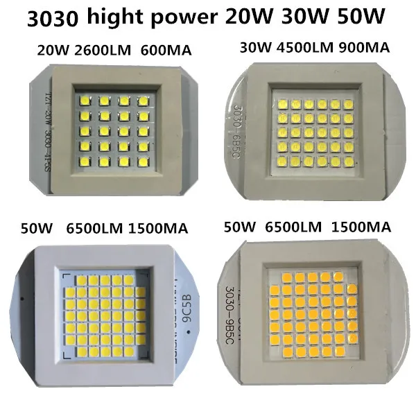 Полный ватт СИД COB 3030 10W 20W 30W 50W 1500MA 32V 6500LM чип 50w высокой мощности свет лампы для