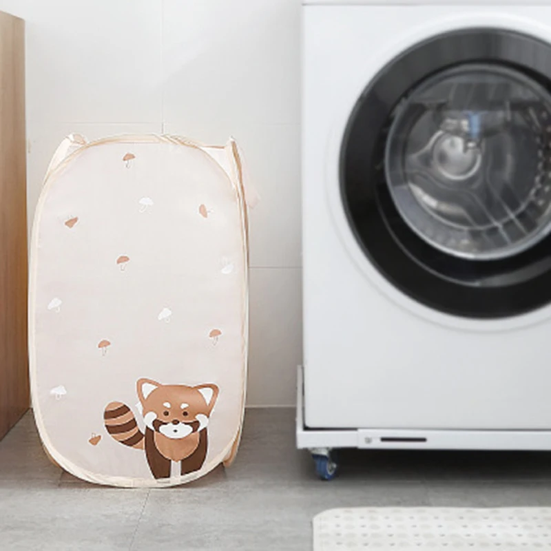 Cute Children Toys Sundries Storage Basket Creative Folding Laundry Bags Fashon Mesh Laundry Bags For Home Storage