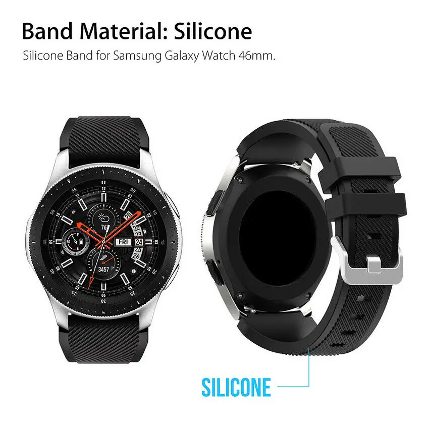 22 мм силиконовый спортивный ремешок для часов Galaxy watch 46 мм для samsung gear S3 Classic Frontier для huawei watch Gt ремешок