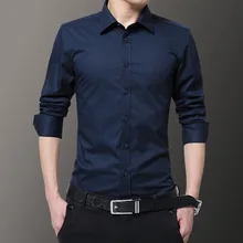 Качественная мужская деловая рубашка на пуговицах с цветочным принтом, рубашки с длинным рукавом, брендовая Повседневная Деловая хлопковая приталенная рубашка