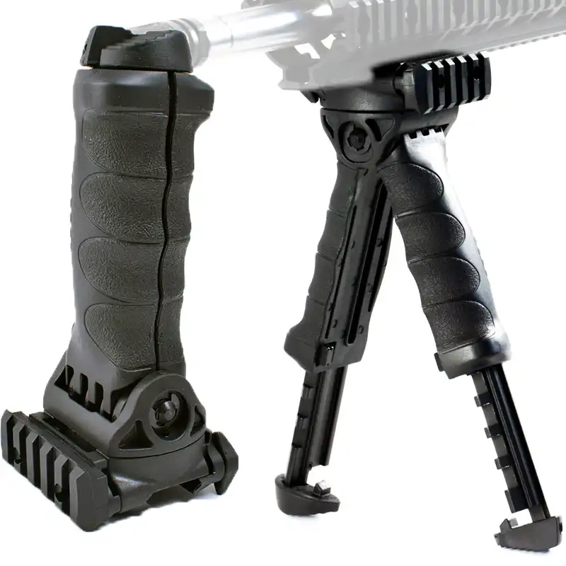 Tactical Polymer Pistol Grip QD Vertical Grip Folding Bipod Grip Handle