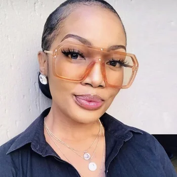 

Classic Fashion Men's Oversize One Piece Sunglasses Women 2019 New Style Vintage Brand Square Sun Glasses Female Shades UV400