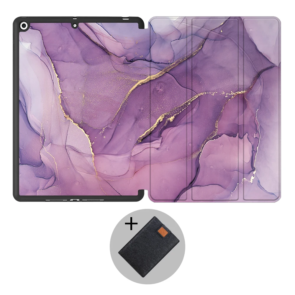 MTT Мягкий ТПУ чехол-накладка для iPad 7th Gen 10,2 дюймов мрамор из искусственной кожи, откидная подставка, умный чехол для планшета, чехол с карандашом - Цвет: IPTPU04