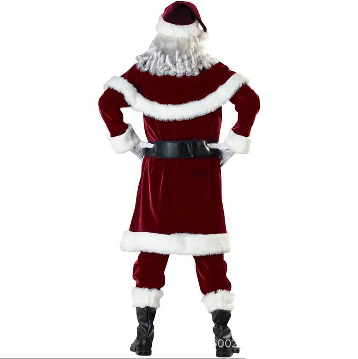 M-XXL-2018-New-Deluxe-Velvet-Christmas-Santa-Claus-Suit-Adult-Mens-Costume-gloves-shawl