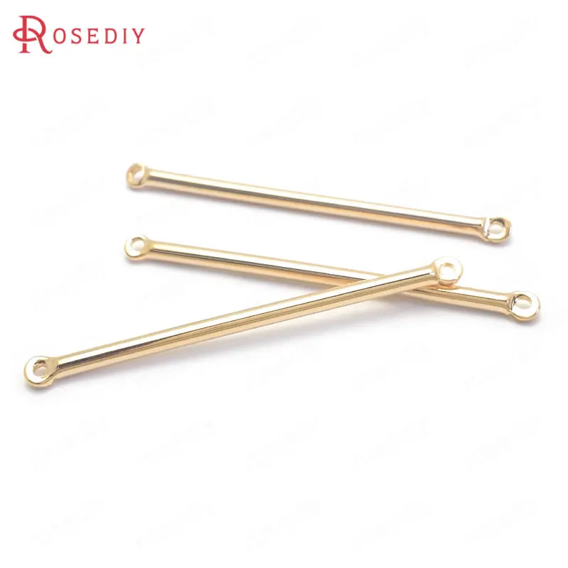 Champagne Gold 30606) 20 шт. длина 45 мм, толщина 2 мм 24K золото шампанского цвета латунь 2 отверстия подключения стержня амулеты аксессуары - Цвет: Champagne Gold