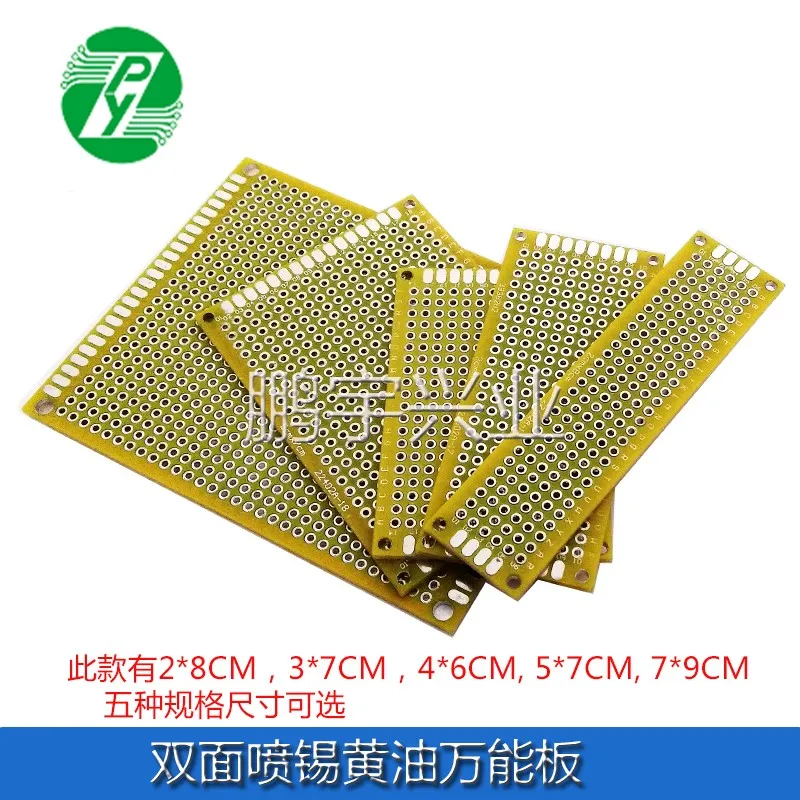 

PCB Circuit Board 2x8 3x7 4x6 5x7 7x9CM Double-sided Tin Spray Butter Universal Board 1.6 Thick Experimental Board