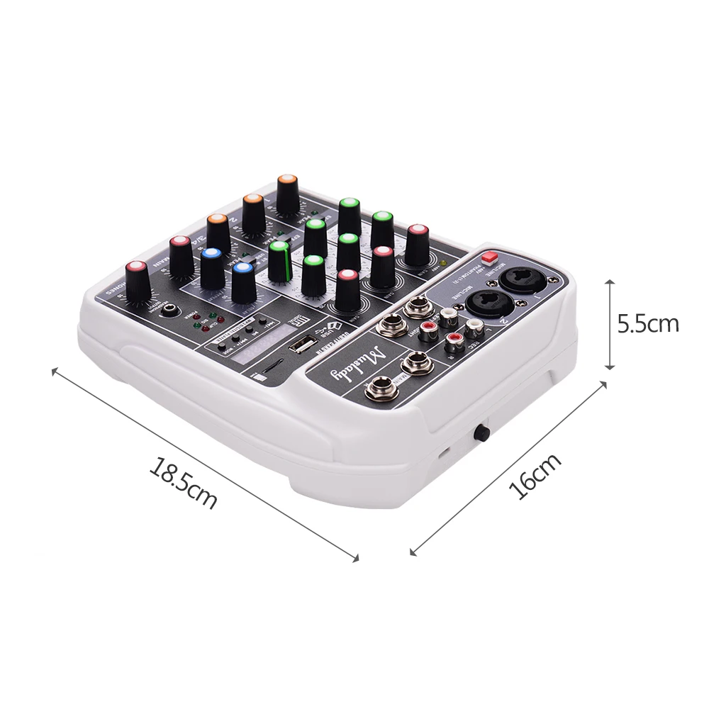 Muslady AI-4 аудио микшер компактная звуковая карта микшерный пульт Цифровой BT MP3 USB вход+ 48 В фантомное питание для записи музыки DJ