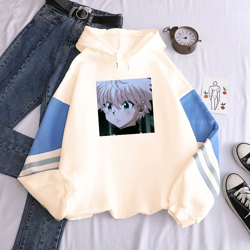 Японские Аниме Hunter X Killua Zoldyck толстовки с капюшоном в стиле Харадзюку Женские