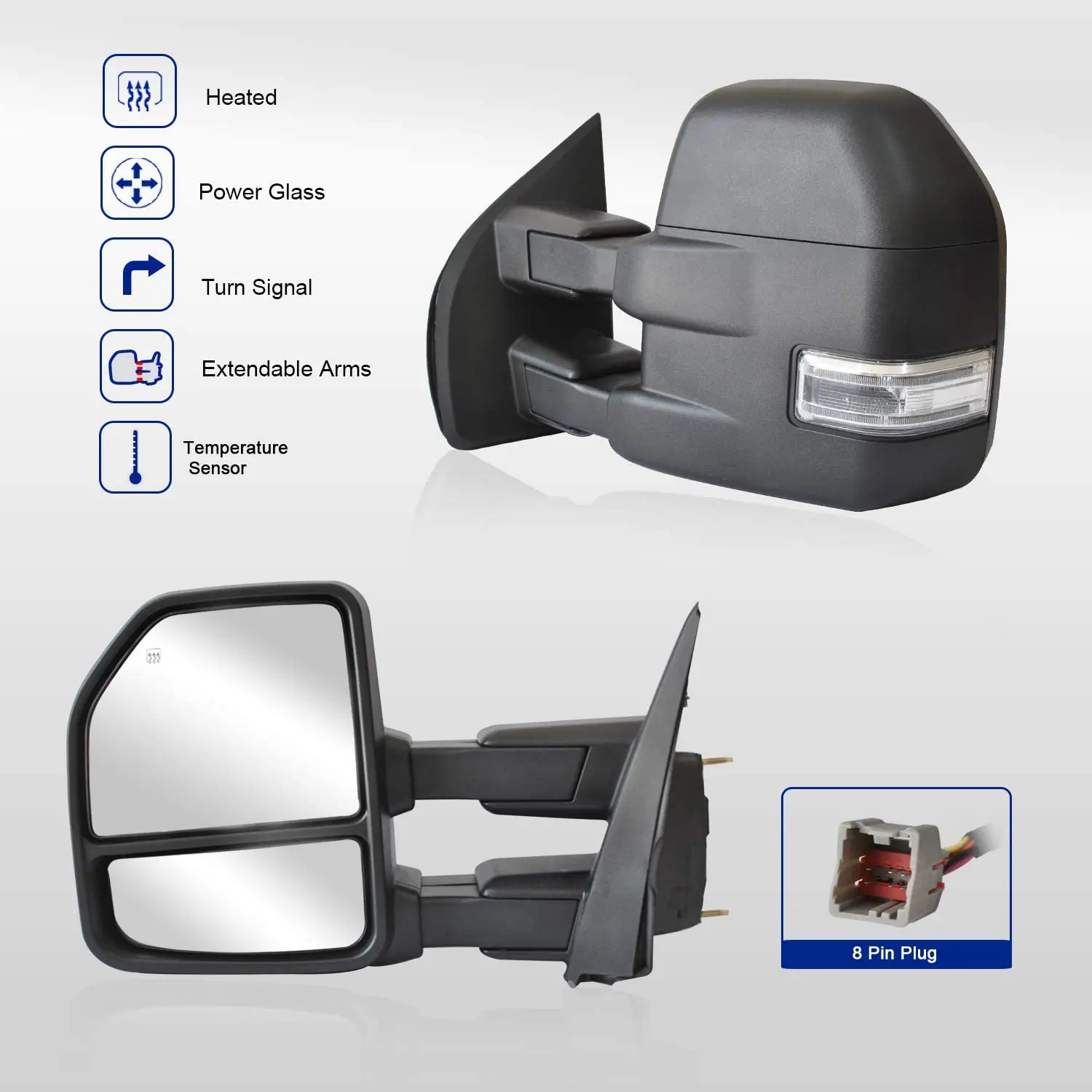 Towing Mirrors Fit For Ford F150 Pickup Truck 20152020 With Power