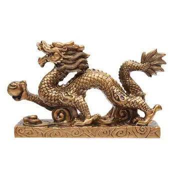 

Lucky Gold Dragon Figurine Statue Ornaments Chinese Feng shui Craft for Luck and Success Wealth Decoration Home Geomancy Gift