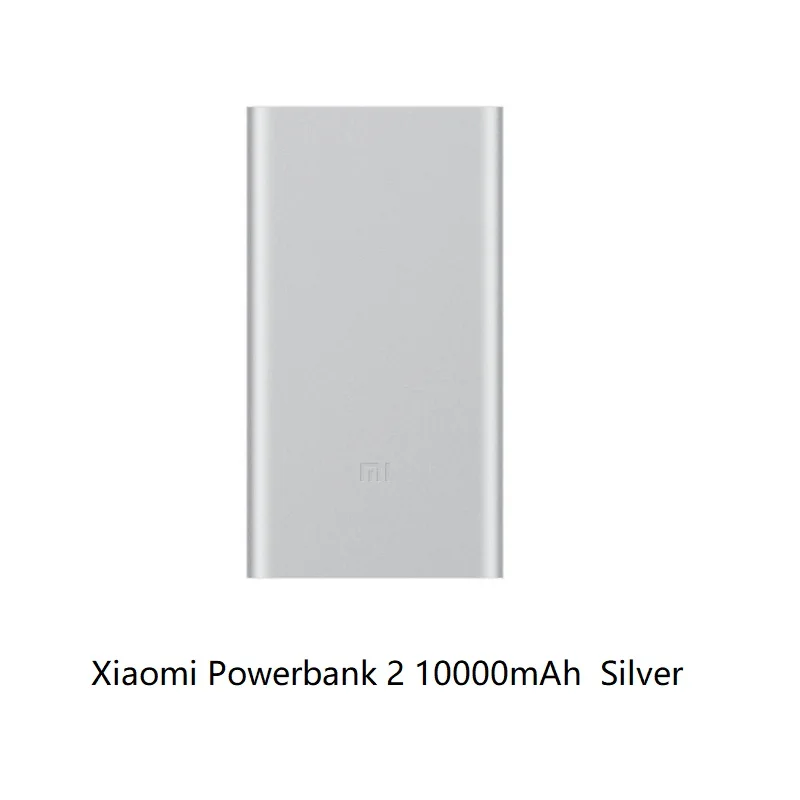 Mi power bank, xiaomi, 10000 мА/ч, внешний аккумулятор, портативное зарядное устройство, двойной USB, быстрая зарядка, аккумулятор, аксессуары для телефонов - Цвет: Серебристый