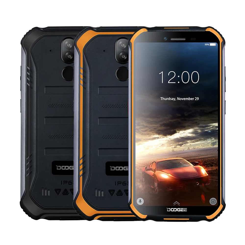 

DOOGEE S40 Lite IP68 Android 9.0 Rugged Phone Quad Core 2GB 16GB 5.5inch Display 4650mAh 8.0MP Fingerprint Mobile Phone