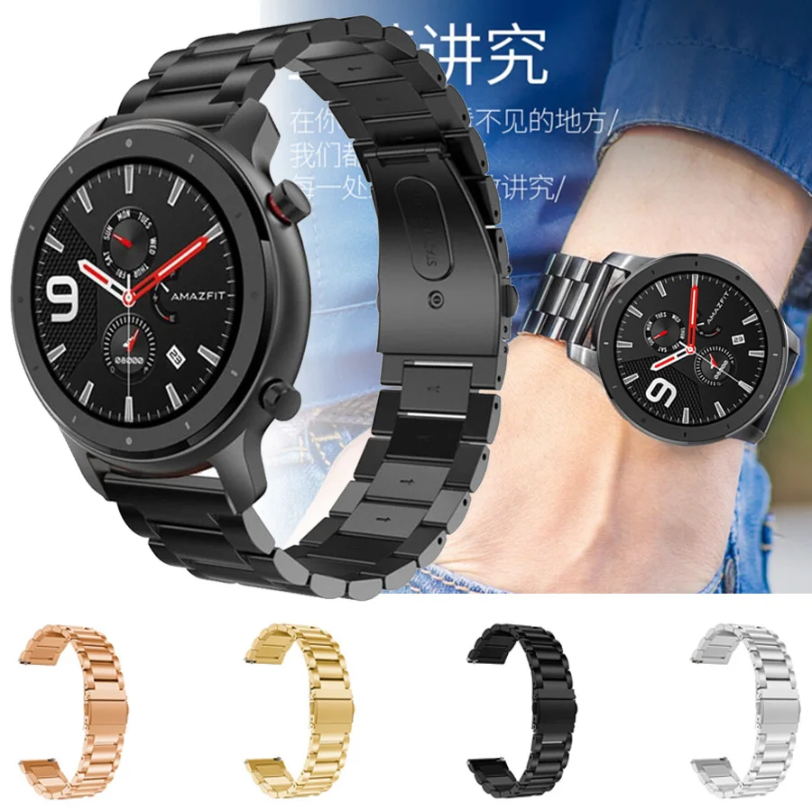 

For Huami Amazfit GTR 47mm Smart Watch Stainless Steel Band Strap Metal Replacement Bracelet Watchband 22mm For Amazfit 2 2S