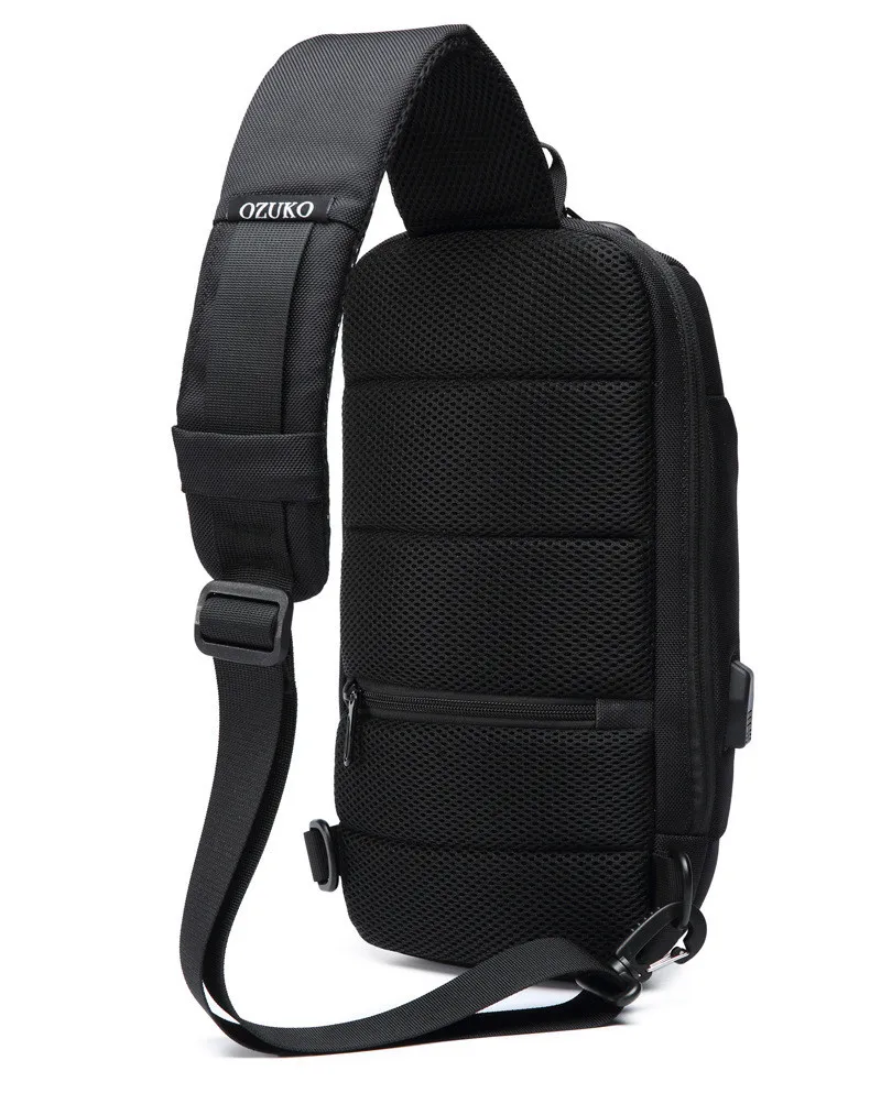 Neouo Anti-Theft Lock Nylon Business Sling Bags Back View