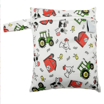 

Kids High Quality Diaper Storage Bag Baby Printed Single Pocket Waterproof Wet Bag Multifunction PUL Travel Newborn Wet Dry Bags