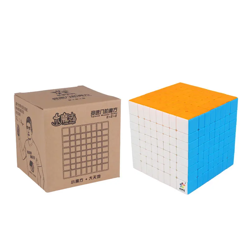 YuXin Little Magic 8x8x8 кубик без наклеек cubo magico 8x8 скоростной куб новейший - Цвет: stickerless