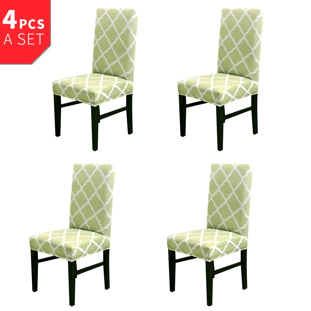 4pcs cyan-blue 1/2/4 шт. с геометрическим рисунком Чехлы универсальные Размеры чехол на стул сидение стул чехлы на сиденья протектор чехлы для сидений для свадьбы - Цвет: 4pcs cyan-blue