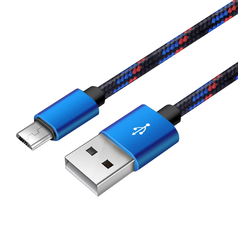03 blue Нейлоновый тканый алюминиевый сплав 2A кабель для передачи данных для мобильных телефонов Аксессуары для смартфонов кабель для передачи данных 2 м зарядный кабель для устройств Android - Цвет: 03 blue