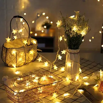 

Star Lights String Battery Charged Star Decorations Warm White Decorative Stars For Weddings Birthday