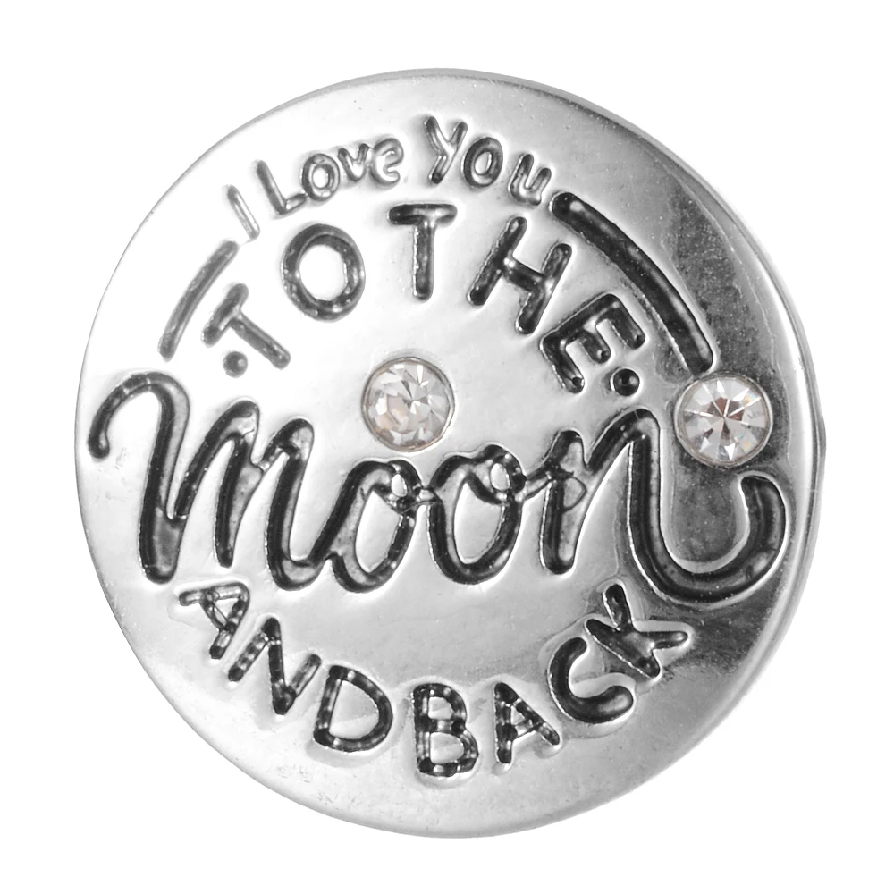 С надписью I love you to the moon and back (мама я тебя дизайн кнопки украшенные разноцветными