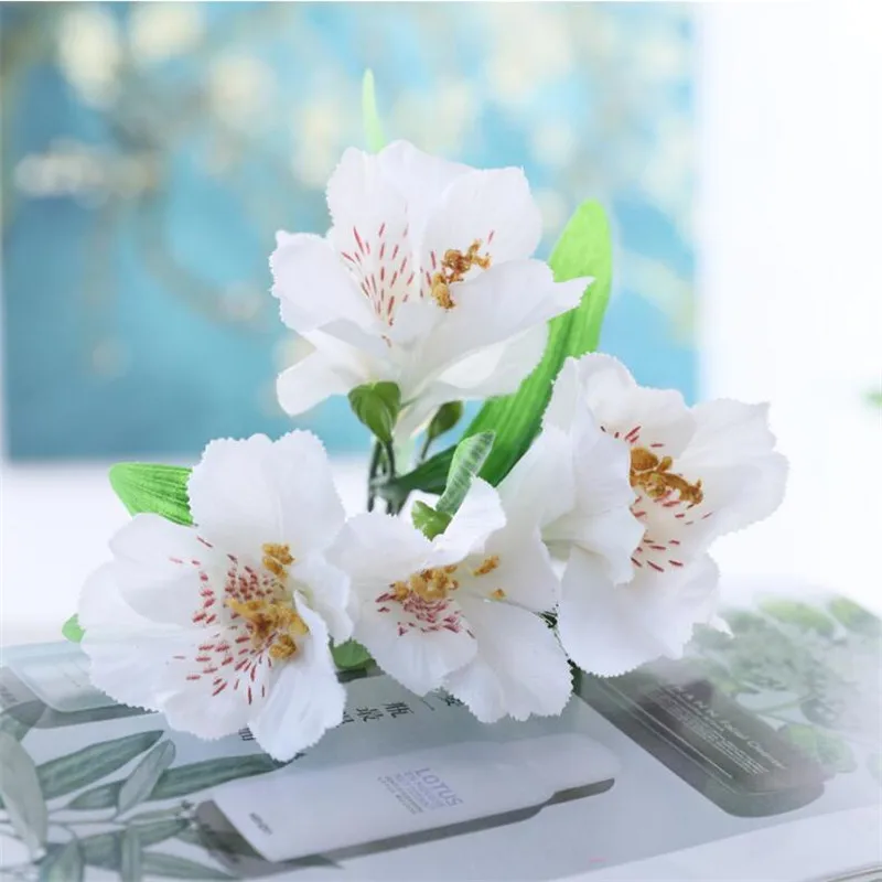 10 шт. поддельные короткие стебли Alstroemeria 14,1" длина имитация Нарцисс лилия для дома Свадебные Декоративные искусственные цветы