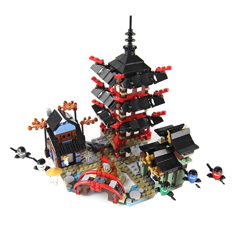 

1set Ninja Temple mini figures Building Block Educational Bricks Lepining Toys for Children Compatible Ninjagoes Christmas gifts