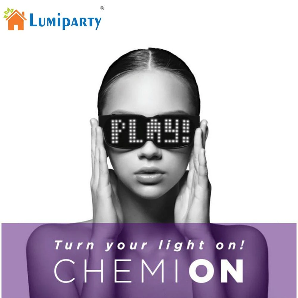 chemion bluetooth led glasses special atmosphere sunglasses dynamic glowing light for nightclub festival party birthday