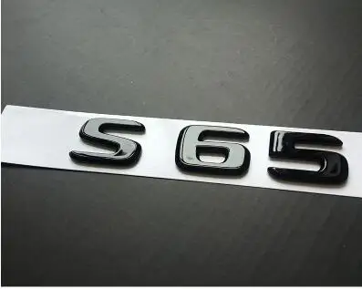 S65 Блестящие черные хромированные Эмблемы для Mercedes Benz W176 A45 C63S AMG A45 C63 E63S - Цвет: S65