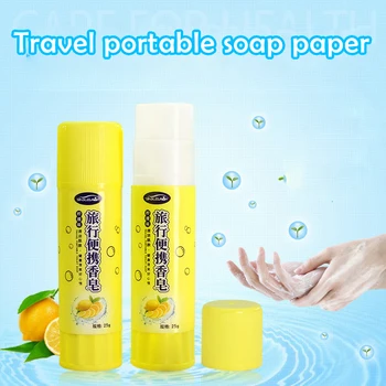 

1/5/10Pcs Disposable Soap Paper Travel Lemon Scented Hand Washing for Outdoor Camping Hiking Portable Bath Slice Soap Sheets