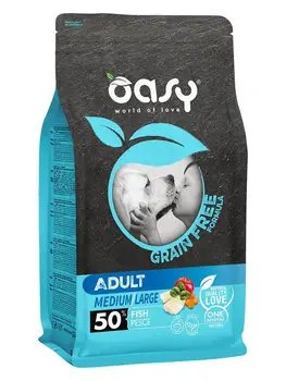 

Oasy dry dog grain free adult medium Bezer. For dogs Ms. Breeds with fish x 1 PCs