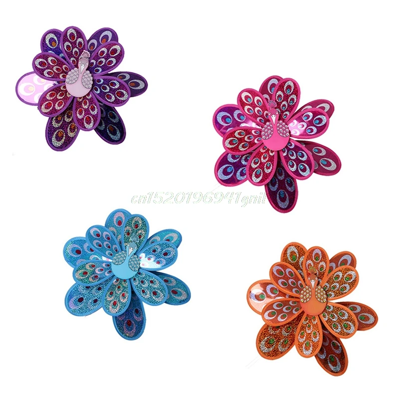 Double Layer Peacock Laser Sequins Windmill Colourful Wind Spinner Home Garden Decor Yard Kids Toy Au08 19 Dropship