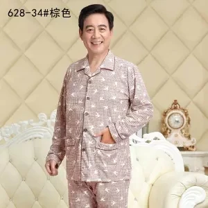 Кардиган, пижама для мужчин, набор, хлопок, весна, Пижама для мужчин, одноцветная, с длинным рукавом, пижама для мужчин, осень, с отложным воротником, Пижама для мужчин, L, XL, XXL, XXXL - Цвет: men pyjama gray
