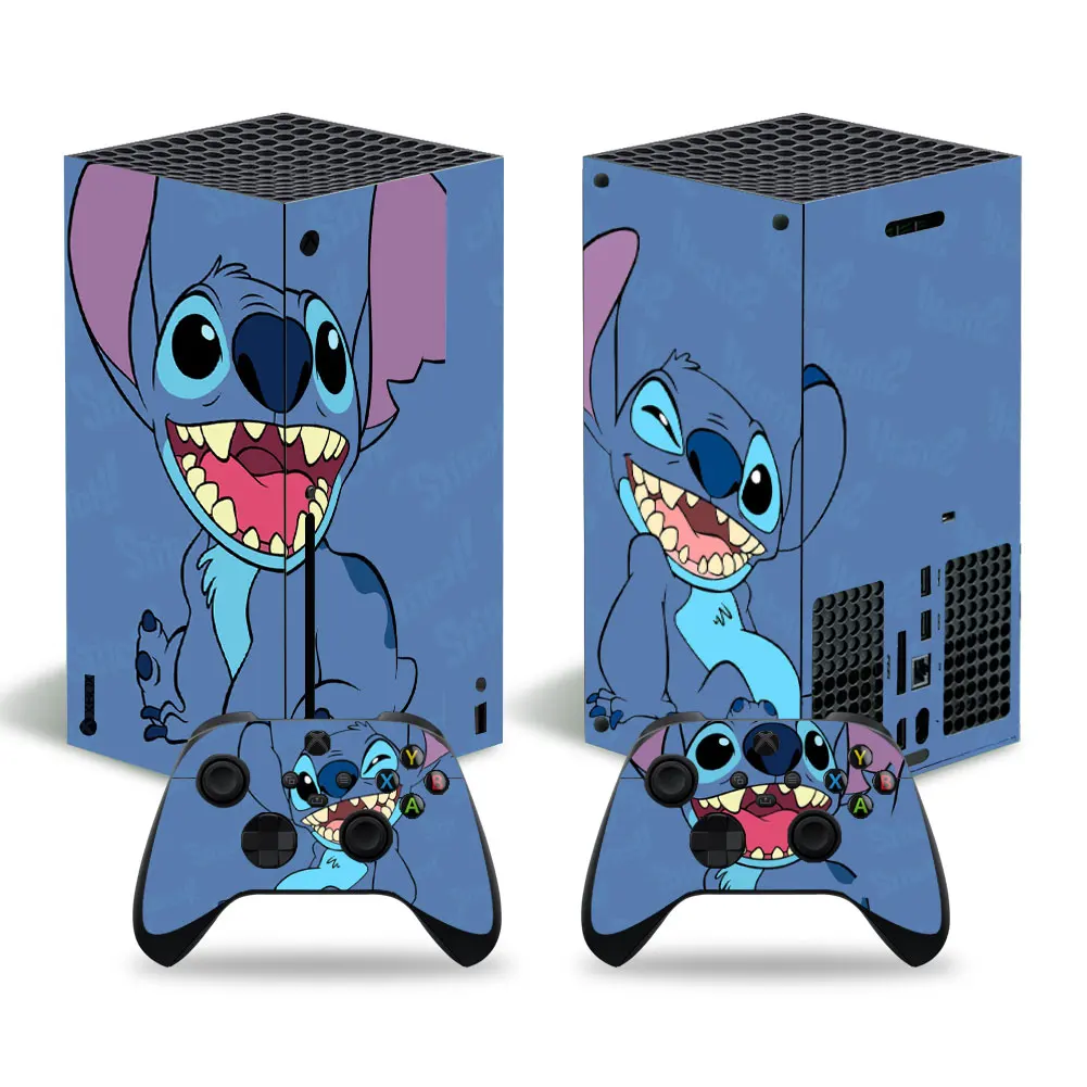 Disney Stitch Iron Man Skin Sticker Decal Cover for Xbox Series X Console and 2 Controllers Xbox Series X Skin Sticker Vinyl 