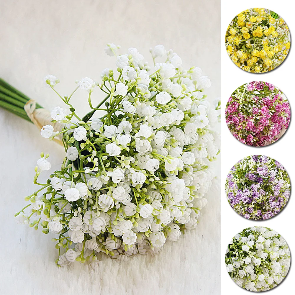 Artificial Flower Bouquet Garden Plant Plastic Gypsophila Home Room Decoration