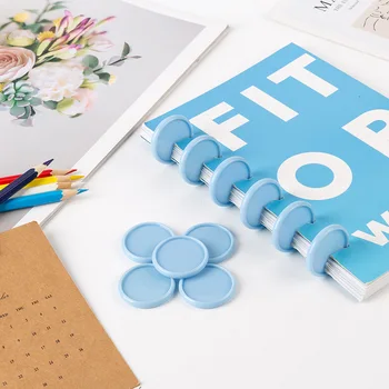 

Blue Mushroom Discs Binding Buckle Binder Notebook Loose Leaf Binder Ring Plastic Ring DIY Scrapbook Accessories Office Supplies