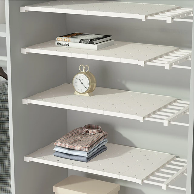 Adjustable Closet Organizer Storage Shelf Space-saving Airing Cupboard Shelves Kitchen Home Decorative Cabinet Holders 1