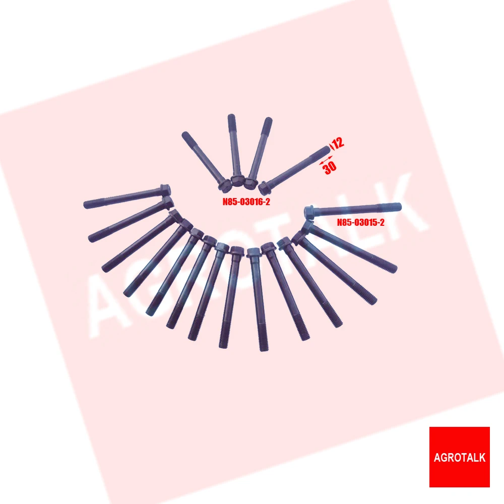

N85-03015-2 / N85-03016-2/4B28TC-030015-1, набор болтов головки цилиндра (14 ps + 4 ps) для Changchai 4L50B / 4LD40B