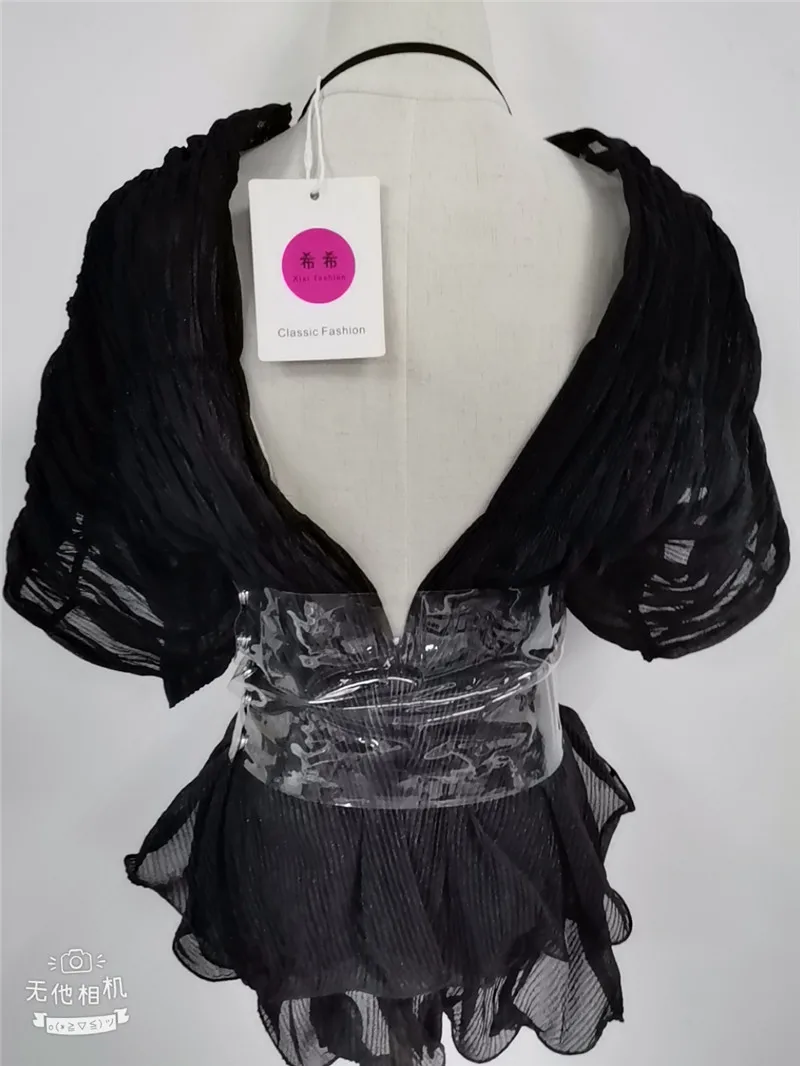 Блузка женская с V образным вырезом Элегантная Модная рубашка оборками открытой