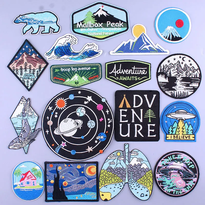 Buy Embroidered Patch Adventure Travel Patch Iron On Patches For Clothing  Mountains Space Nature Embroidery Patches Sticker Stripe Online - 360  Digitizing - Embroidery Designs