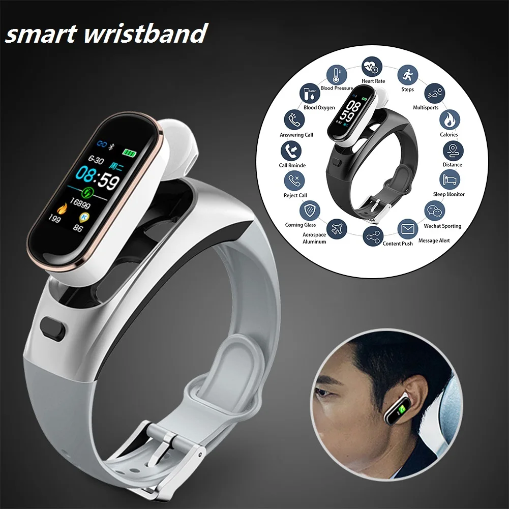 H109 два в одном Bluetooth Смарт-браслет часы кровяное давление монитор сердечного ритма взрослые дети Bluetooth гарнитура для ios Android